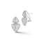 Rachel Zoe Pave Puffed Triangle Stud Earrings in Rhodium Over Sterling Silver