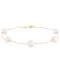 14k yellow Gold White Freshwater Pearl Station Bracelet