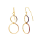 14K Yellow Gold Over Sterling Silver Thin Double Drop Acrylic Earrings