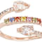 Morganite, Multi-Color Sapphire And White Zircon Ring In 18K Rose Gold
Over Sterling Silver