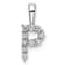 Rhodium Over 14K White Gold Lab Grown Diamond Letter P Initial Pendant