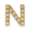 14K Yellow Gold Diamond Letter N Initial Charm