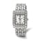 Charles Hubert Ladies Stainless Steel Crystal Bezel 27x32mm Watch