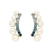 White Freshwater Pearl with Sky Blue, Swiss Blue and London Blue Topaz
Sterling Silver Ear Crawlers