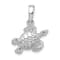 Rhodium Over Sterling Silver Polished Sea Turtle Pendant