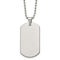 Tungsten Polished Dog Tag Pendant with 22 Inch Ball Chain