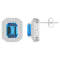 8x6mm Emerald Cut Swiss Blue Topaz And White Topaz Rhodium Over Sterling
Silver Double Halo Earrings