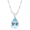 12x8mm Pear Shape Sky Blue Topaz Rhodium Over Sterling Silver Pendant
With Chain