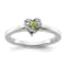Sterling Silver Stackable Expressions Peridot Heart Ring 0.06ctw
