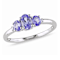 Tanzanite and Diamond 10K White Gold Ring 0.77ctw