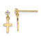 14K Yellow Gold Children's Cubic Zirconia Cross Dangle Earrings