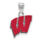 Sterling Silver Rhodium-plated LogoArt University of Wisconsin Small
Enamel Pendant