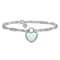 Rhodium Over Sterling Silver Lab Created Opal Heart Paperclip Link with
1-inch Extension Bracelet