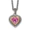 Sterling Silver Antiqued with 14K Accent 8mm Created Pink Sapphire Necklace