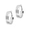 Sterling Silver Diamond Cut Oval Hoop Earrings with Omega Back