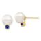 14K Yellow Gold 7-7.5mm White Round Freshwater Cultured Pearl Sapphire
Post Earrings