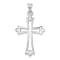 Rhodium Over 14k White Gold Budded Cross Pendant