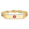 14k Yellow Gold Medical Red Enamel Curb Link ID Bracelet