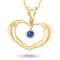 0.06ct Sapphire Heart Pendant in 14k Yellow Gold