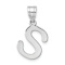 Rhodium Over 14k White Gold Polished Bubble Letter S Initial Pendant