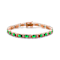 Emerald Color CZ Tennis Bracelet In 18K Rose Gold Over Sterling Silver