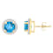 6mm Round Blue Topaz And Created White Sapphire 10k Yellow Gold Halo
Stud Earrings