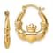 14k Yellow Gold 11/16" Claddagh Hoop Earrings