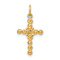 14k Yellow Gold Small Polished and Textured Cross Charm