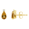 6x4mm Pear Shape Citrine with Diamond Accents 14k Yellow Gold Stud Earrings