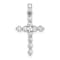 Rhodium Over 10k White Gold 0.33 ctw Diamond Cross Pendant