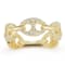 Sterling Statements 14K Yellow Gold Over Sterling Silver Pave Mariner
Link Ring