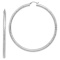 Rhodium Over 14k White Gold 3 1/4" Diamond-Cut Round Tube Hoop Earrings