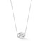 Rachel Zoe CZ Puffed Mariner Pendant Necklace in Rhodium Over Sterling Silver