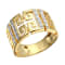 White Diamond 18k Yellow Gold Over Sterling Silver Open Design Band Ring 0.10ctw