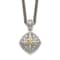 Sterling Silver Antiqued with 14K Accent Diamond Necklace