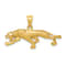 14k Yellow Gold Satin and Diamond-Cut Panther Pendant