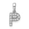 14K White Gold Diamond Letter P Initial with Bail Pendant