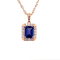 Octagonal Tanzanite and Cubic Zirconia 18K Rose Gold Over Sterling
Pendant with chain, 2.40ctw.