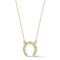 Bellissima Gold 14K Yellow Gold Diamond Western Horseshoe Pendant Necklace