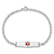 Rhodium Over 14k White Gold Medical Soft Diamond Shape Enamel Mariner
Link ID Bracelet