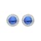 14K White Gold Round Tanzanite and Diamond Earrings 3.28ctw