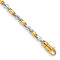 14K Two-tone Gold 2.5mm Hand-polished Fancy Link Bracelet