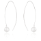 7-8mm Akoya Pearl Rhodium Over Sterling Silver Threader Earrings