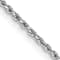 Rhodium Over 10k White Gold 1.15mm Solid Diamond-Cut Rope 24 Inch Chain