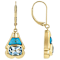 Blue Topaz And Inlay Turquoise Dangle Earrings In 18K Gold Over Sterling
Silver 2.89ctw