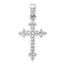 Rhodium Over 14k White Gold Diamond Fleur-De-Lis Cross Pendant