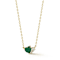 Rachel Zoe Green CZ Two-Stone Heart Pendant Necklace in 14K Gold Over
Sterling Silver