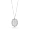 Sterling Statements Rhodium Over Sterling Silver CZ Oval Cross Necklace