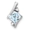 Rhodium Over 10k White Gold 0.5 ctw Cushion Aquamarine and Diamond Chain
Slide Pendant