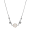 White Base Metal Faux Pearl Necklace 16 inch Adj.